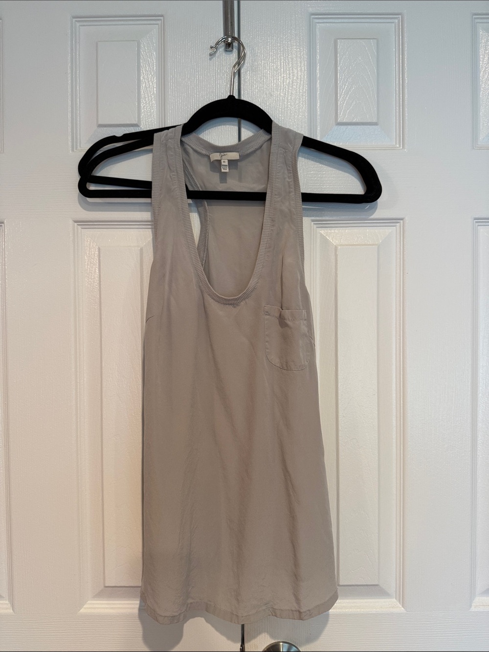 Joie Beige Scoop Neck Pocket Tank